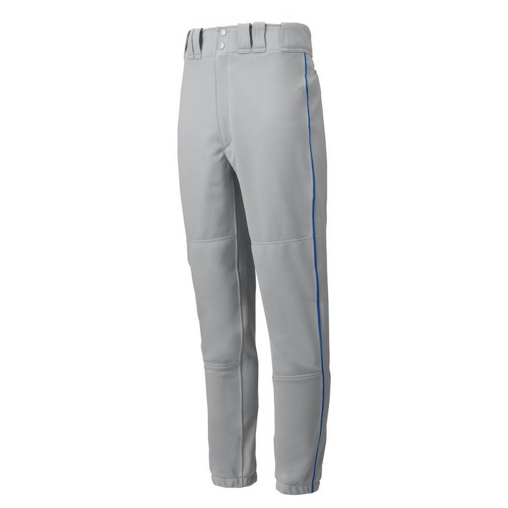 Mens Mizuno Premier Piped Baseball Pants Grey/Royal Philippines (OHGWFN702)